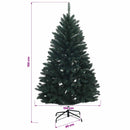 vidaXL Sötétzöld műkarácsonyfa gömbökkel 150 cm 150 LED Meleg fehér