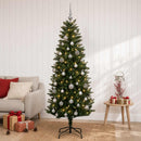 vidaXL Műfenyő gömbökkel 150 cm 150 LED Meleg fehér PE és PVC Green
