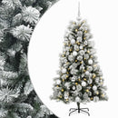 vidaXL Mű zsanéros karácsonyfa gömbökkel 150 cm 150 LED Meleg fehér