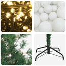 vidaXL Műkarácsonyfa gömbbel 120 cm 150 LED Meleg fehér PVC és Acél