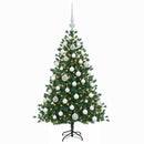 vidaXL Műkarácsonyfa gömbbel 120 cm 150 LED Meleg fehér PVC és Acél
