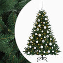 vidaXL Műkarácsonyfa gömbbel 120 cm 150 LED Meleg fehér PVC és fém