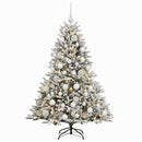 vidaXL Műkarácsonyfa gömbbel 120 cm 150 LED Meleg fehér PVC és fém