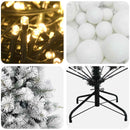 vidaXL Műkarácsonyfa gömbbel 150 cm 150 LED Meleg fehér PVC és Acél