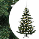 vidaXL Műkarácsonyfa gömbbel 150 cm 150 LED Meleg fehér PE és PVC Zöld