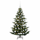vidaXL Műkarácsonyfa gömbbel 150 cm 150 LED Meleg fehér PE és PVC Zöld