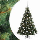 vidaXL Műfenyő gömbökkel 150 cm 150 LED Meleg fehér PVC és fém Zöld