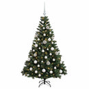 vidaXL Műfenyő gömbökkel 150 cm 150 LED Meleg fehér PVC és fém Zöld