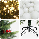 vidaXL Műkarácsonyfa gömbbel 150 cm 150 LED Meleg fehér PVC és fém