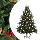vidaXL Műkarácsonyfa gömbbel 150 cm 150 LED Meleg fehér PVC és fém