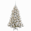 vidaXL Műfenyő gömbökkel 150 cm 150 LED Meleg fehér PVC és fém