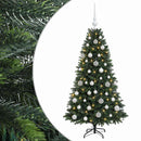 vidaXL Műfenyő gömbökkel 120 cm 150 LED Meleg fehér PVC és fém Zöld