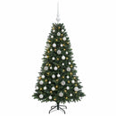 vidaXL Műfenyő gömbökkel 120 cm 150 LED Meleg fehér PVC és fém Zöld