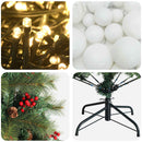vidaXL Műkarácsonyfa gömbbel 150 cm 150 LED Meleg fehér PVC és fém