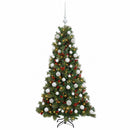 vidaXL Műkarácsonyfa gömbbel 150 cm 150 LED Meleg fehér PVC és fém