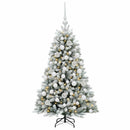 vidaXL Műfenyő gömbökkel 120 cm 150 LED Meleg fehér PVC és fém
