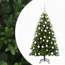 vidaXL Műfenyő gömbökkel 150 cm 150 LED Meleg fehér PVC és fém Zöld