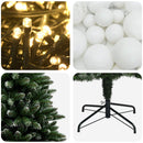 vidaXL Műfenyő gömbökkel 120 cm 150 LED Meleg fehér PVC és fém