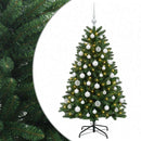 vidaXL Műkarácsonyfa középzöld gömbökkel 150 cm 150 LED Meleg fehér