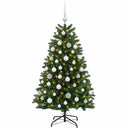 vidaXL Műkarácsonyfa középzöld gömbökkel 150 cm 150 LED Meleg fehér