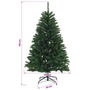 vidaXL Műkarácsonyfa középzöld gömbökkel 150 cm 150 LED Meleg fehér
