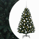 vidaXL Sötétzöld műkarácsonyfa gömbökkel 150 cm 150 LED Meleg fehér
