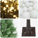 vidaXL Mű zsanéros karácsonyfa gömbökkel 150 cm 150 LED Meleg fehér