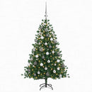 vidaXL Műkarácsonyfa gömbbel 150 cm 150 LED Meleg fehér PVC és fém