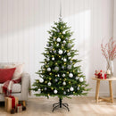 vidaXL Műfenyő gömbökkel 150 cm 150 LED Meleg fehér PVC és fém Zöld