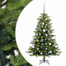 vidaXL Műfenyő gömbökkel 150 cm 150 LED Meleg fehér PVC és fém Zöld