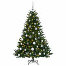 vidaXL Műkarácsonyfa gömbbel 150 cm 150 LED Meleg fehér PVC és fém