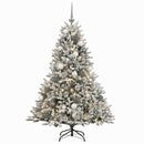 vidaXL Műkarácsonyfa gömbbel 150 cm 150 LED Meleg fehér PVC és fém