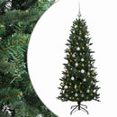 vidaXL Műkarácsonyfa gömbbel 120 cm 150 LED Meleg fehér PVC és PE Zöld
