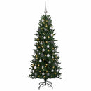 vidaXL Műkarácsonyfa gömbbel 120 cm 150 LED Meleg fehér PVC és PE Zöld