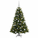 vidaXL Műkarácsonyfa gömbbel 120 cm 150 LED Meleg fehér PVC és fém