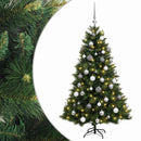 vidaXL Műkarácsonyfa gömbbel 150 cm 150 LED Meleg fehér PVC és fém