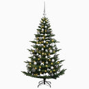 vidaXL Műkarácsonyfa gömbbel 120 cm 150 LED Meleg fehér PE és PVC Zöld