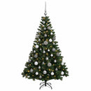 vidaXL Műfenyő gömbökkel 150 cm 150 LED Meleg fehér PVC és fém Zöld