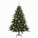 vidaXL Műkarácsonyfa gömbbel 150 cm 150 LED Meleg fehér PVC és fém