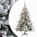 vidaXL Műkarácsonyfa gömbbel 120 cm 150 LED Meleg fehér PVC és fém