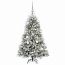 vidaXL Műfenyő gömbökkel 150 cm 150 LED Meleg fehér PVC és fém