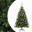 vidaXL Műfenyő gömbökkel 120 cm 150 LED Meleg fehér PVC és fém Zöld