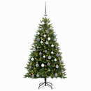 vidaXL Műfenyő gömbökkel 120 cm 150 LED Meleg fehér PVC és fém Zöld