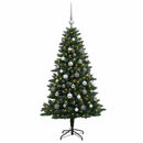vidaXL Műfenyő gömbökkel 150 cm 150 LED Meleg fehér PVC és fém