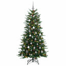 vidaXL Műkarácsonyfa gömbbel 120 cm 150 LED Meleg fehér PE és PVC Zöld