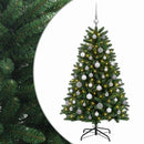 vidaXL Műkarácsonyfa középzöld gömbökkel 150 cm 150 LED Meleg fehér