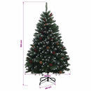 vidaXL Zöld műkarácsonyfa gömbökkel 150 cm 150 LED Meleg fehér