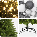 vidaXL Műkarácsonyfa világos zöld gömbökkel 120 cm 150 LED Meleg fehér