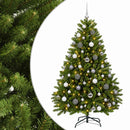 vidaXL Műkarácsonyfa világos zöld gömbökkel 120 cm 150 LED Meleg fehér