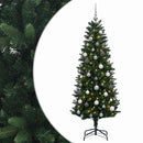 vidaXL Műanyag Hajtogatott Karácsonyfa Díszekkel 120 cm 150 LED